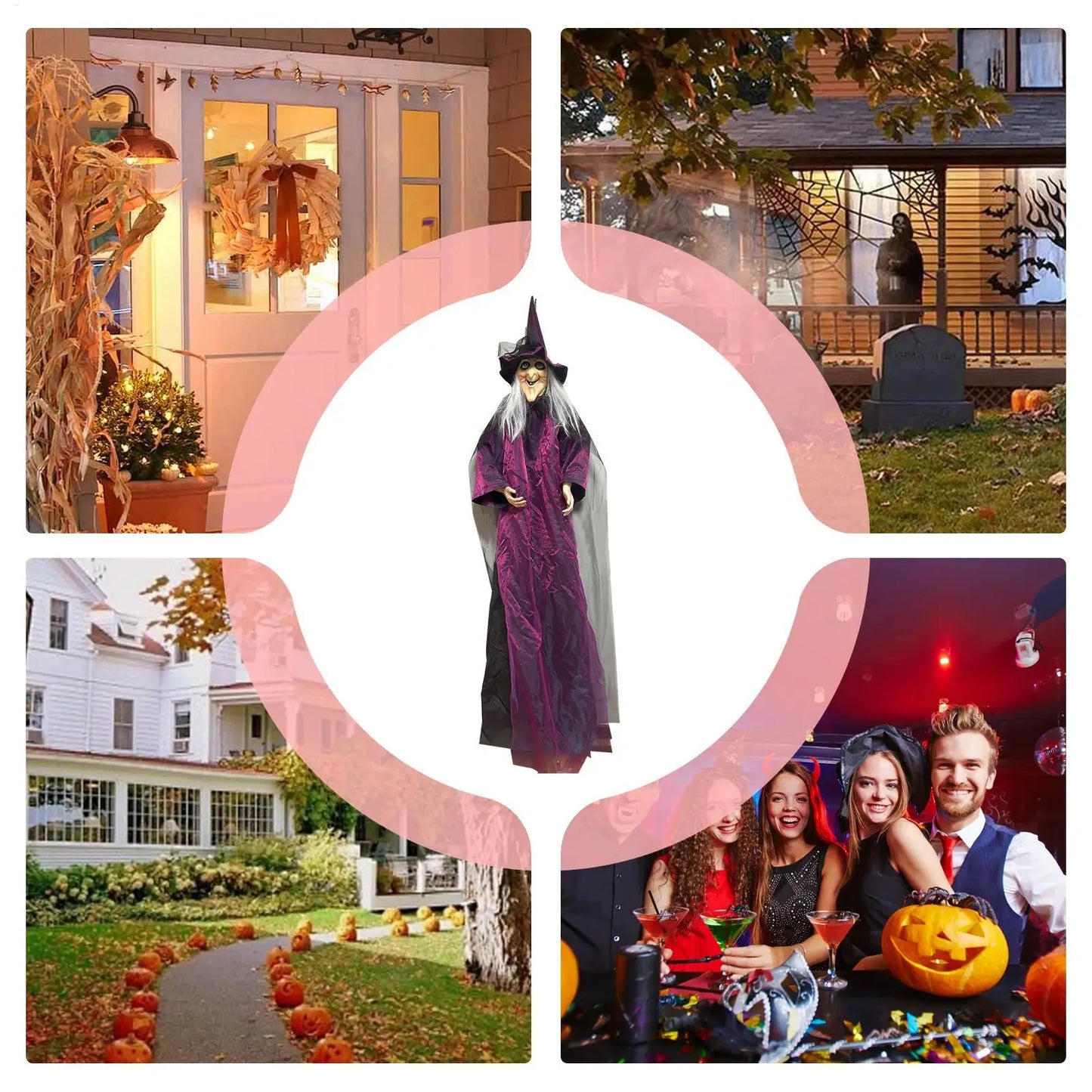 Halloween Colourful Glow Creepy Sound Activated Witch Decorations Halloween light up decoration props for Home Holidays Outdoor