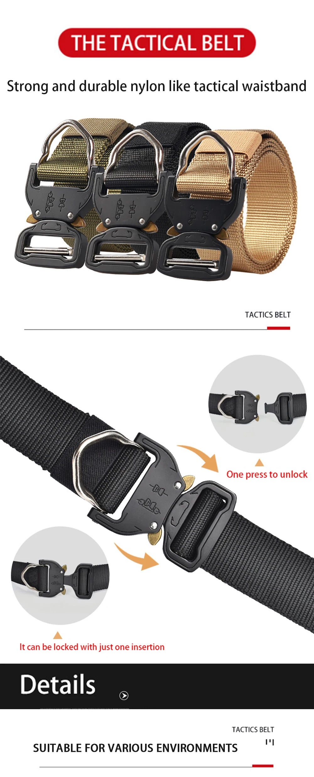 1pc Men's Belt Outdoor Tactical Belt Multi-Function Buckle Nylon Belt High Quality Alloy Buckle Belt Sports Canvas Neutral Belts