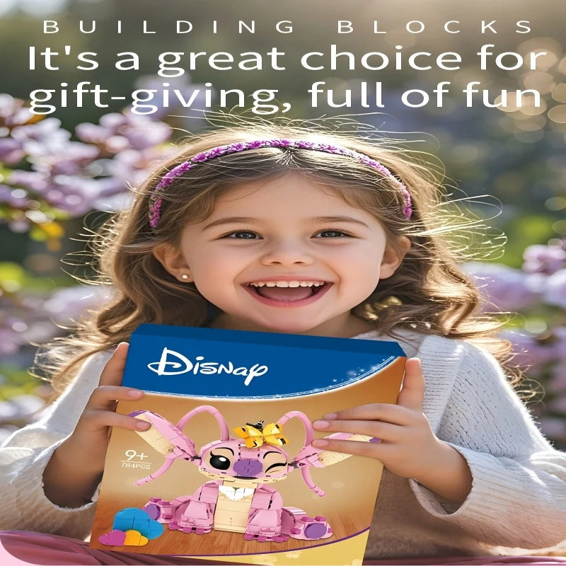 Christmas Stitch Angel CP Building Blocks 2025-Large Piece Cartoon Toys Moving Ears Kids Assembly Birthday Gift for Boys Girls