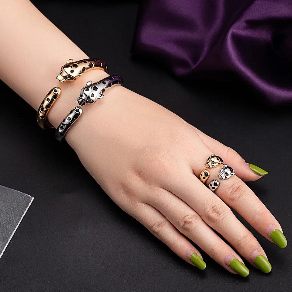 Zlxgirl Green Eye Jet leopard pendant with Earrings Jewelry Set AAA micro pave cubic zircon copper necklace sets fashion jewelry