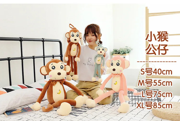 Creative Cute Cartoon Plush Toy Animal Monkey Long Arms And Long Legs Doll Baby Sleeping Comfort Pillow Christmas Gift