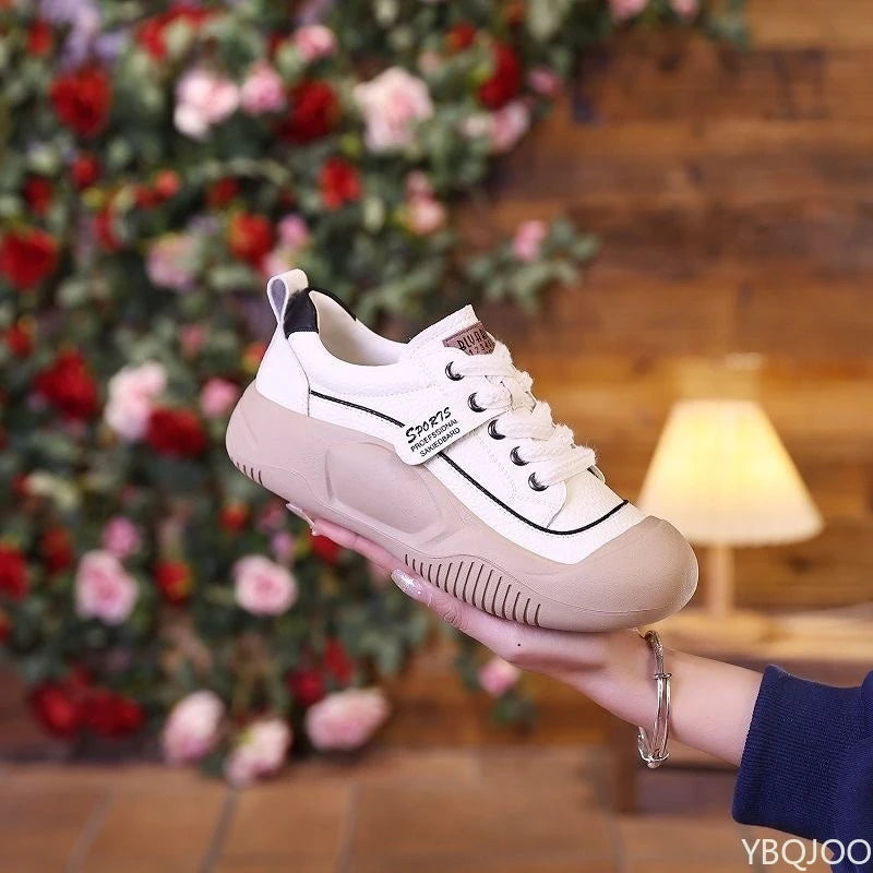 2025 Spring and Autumn New Versatile Thick Soled Retro Single Shoes Soft and Comfortable Height Boosting Women's Casual Shoes