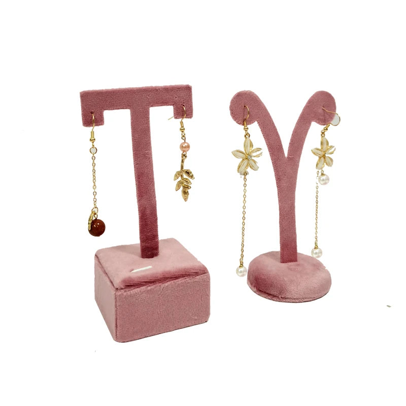 High End Pink Velvet Jewelry Display Props Ring Earrings Holder Necklace Bracelet Tray Organizer Jewelry Store Window Display