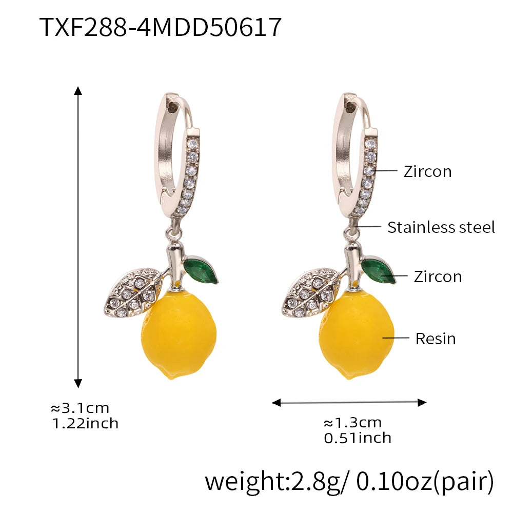 Shell Beads Bracelet With Multi Lemon Charms For Women Handmade Beaded Bracelets Matching Earrings Necklace Cute Jewelry Sets