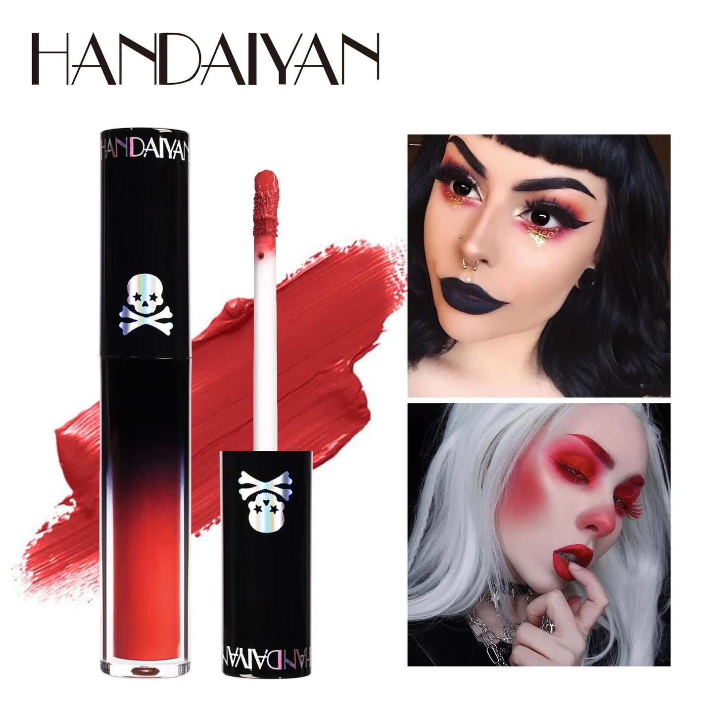 Vampire Black Purple Halloween Christmas Lipstick Moisturizing Waterproof Matte Lip Glosses Pigmented Lip Tint Makeup