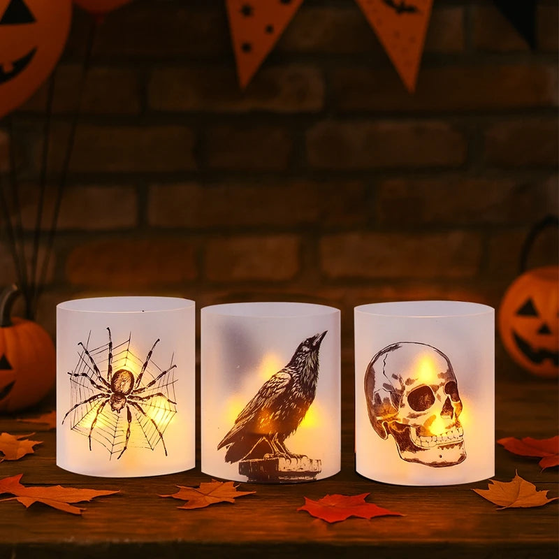 6pcs Halloween Pvc Lantern Ghost Pumpkin Bat Lampshade No Lights Halloween Party Home Table Decoration Haunted House Horror Prop
