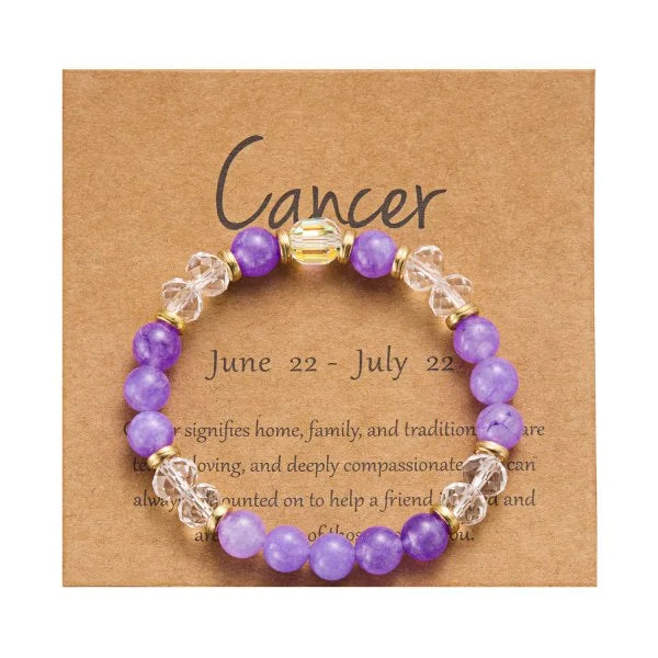 Fashion 12 Zodiac Crystal Beaded Bracelet Aries Taurus Gemini Cancer Leo Virgo Libra Scorpio Aquarius Pisces Women Jewelry Gift