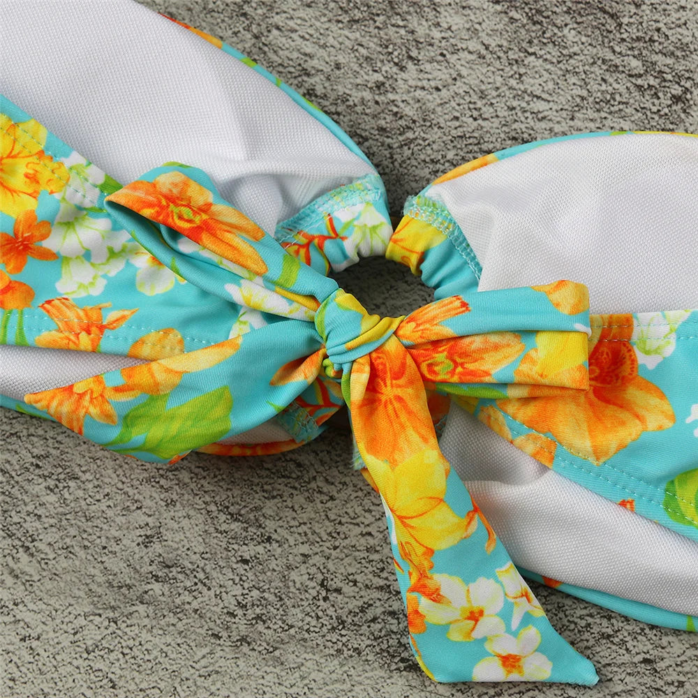 Micro Bikini Push Up Women Swimsuits 2024 Sexy Female Swimwear Brazilian Bikini Set Thong Biquini Swim Suits Print Beachwear