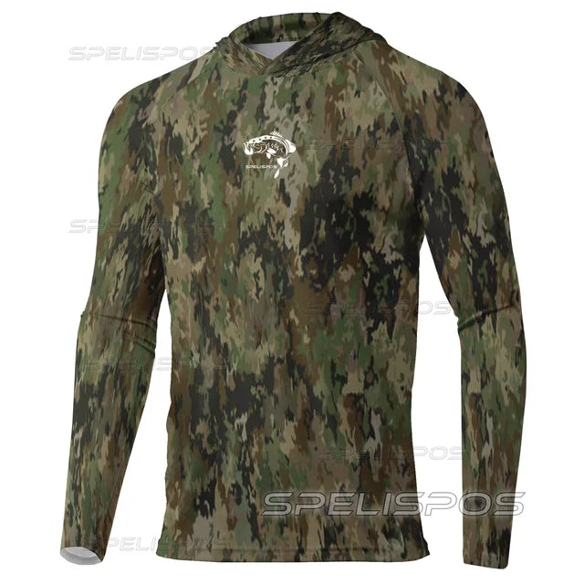 Hoodies Fishing Shirts UPF 50+ Anti-UV Yacht Sea Fish Maillot Beach Gear Lightweight Breathable Angling Tops Wear Running Hood