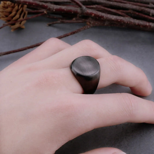 316 Stainless Steel Simple Curved Dome Ring Men and Women Retro Fashion Charm Never Fading Ring Jewelry Gift