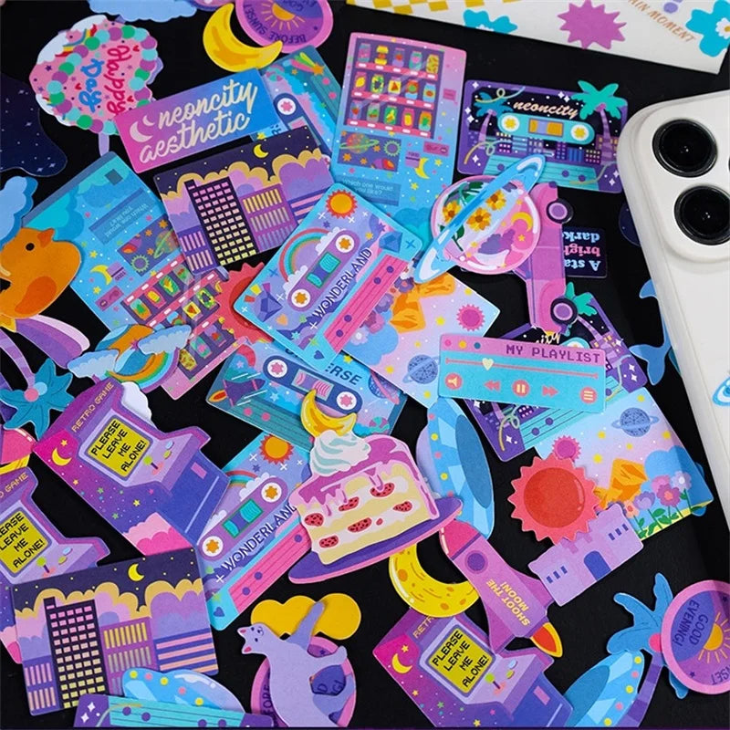 30 Pcs Kawaii Cartoon Handbook Stickers Pack Journals Labels Sticker Collage Decorative Scrapbooking Stationery School Supplies