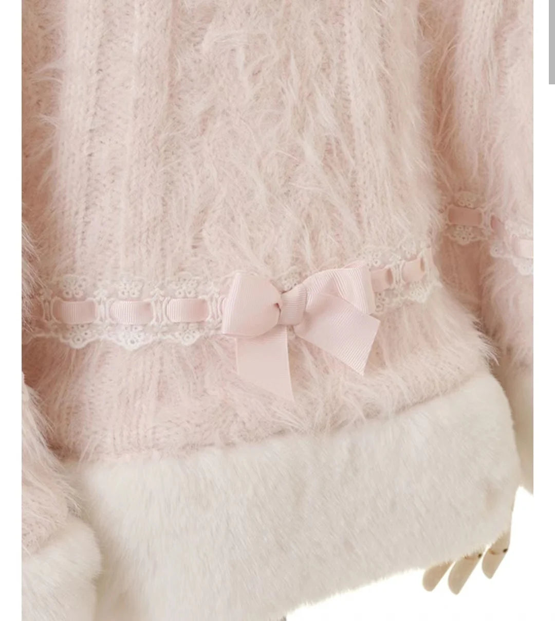 Japanese Sweet Soft Thick Women's Double-Layer Big Ribbon Hooded Knitted Cloak 3 Colors Autumn and Winter Ponchos Warm Jacket