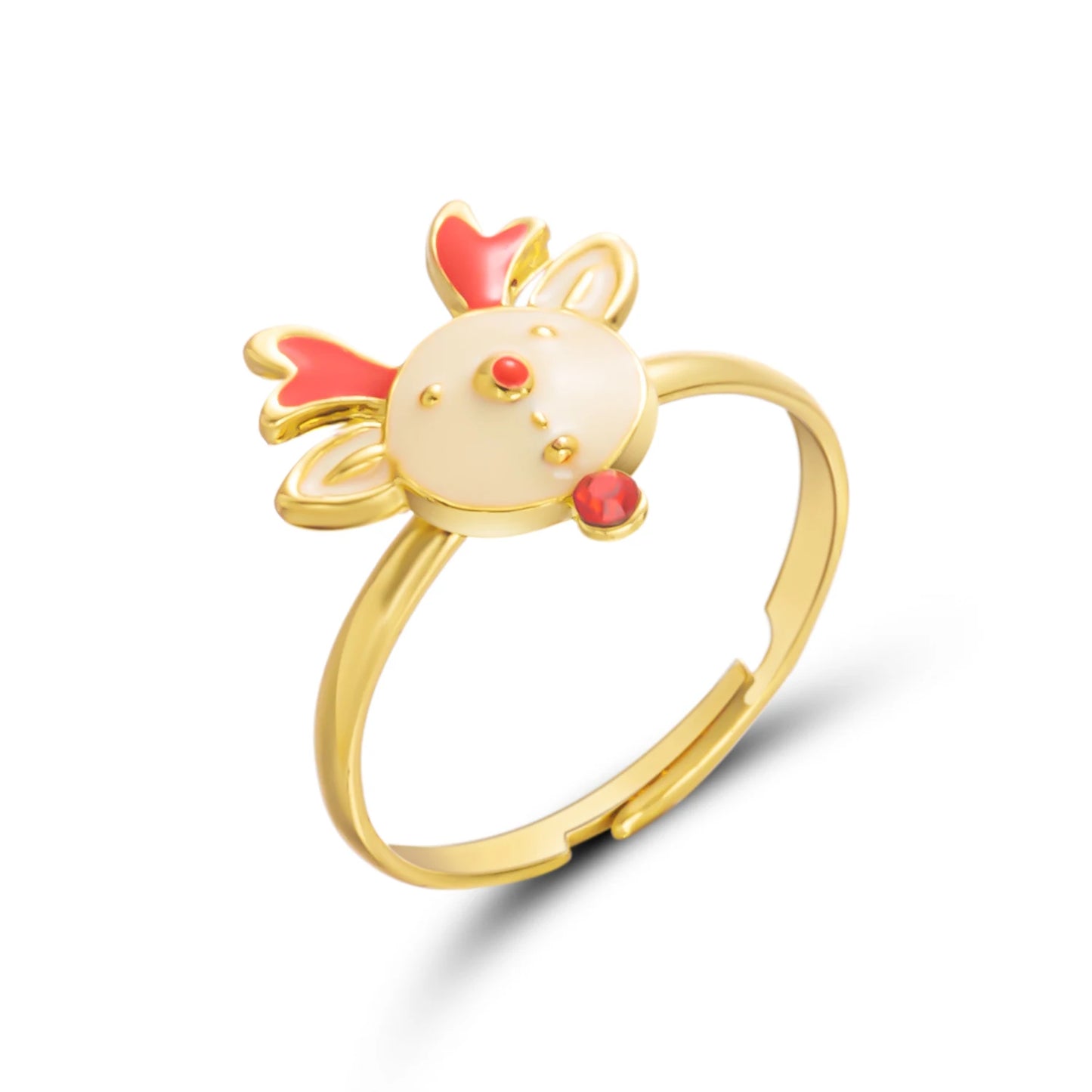 Christmas Tree Zircon Christmas Opening Ring For Women Dripping Oil Santa Cartoon Ring Elk Snowman Xmas Party Jewelry Friend