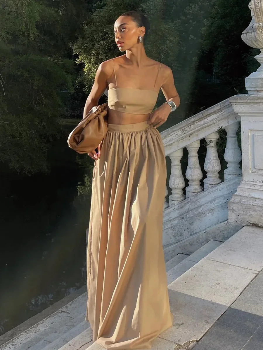 Wolfeel 100% Cotton Suspender Underwear Half Long Skirt Set Summer Beach Style Sexy Stylish Underwear Skirt Set Women's Clothing