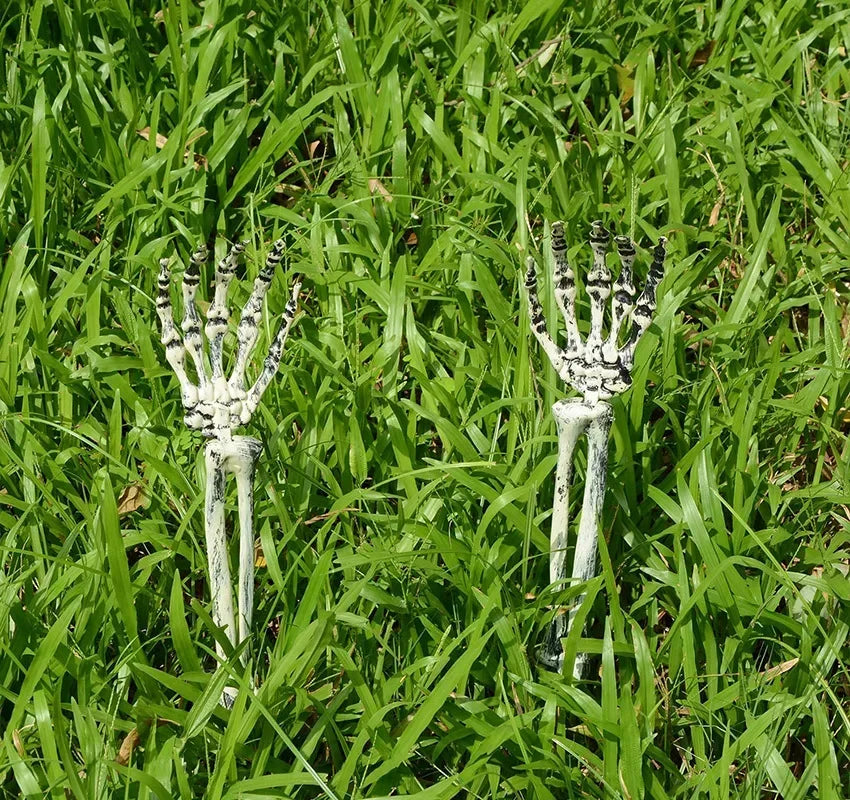 1-4PCS Halloween Simulation Skeleton Hand Prop Halloween Yard Floor Insert Ghost Hand Hand Bone Ghost Festival Dress Up Props