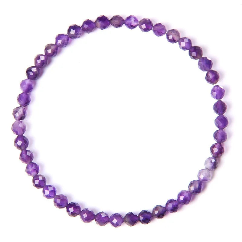4MM Natural Stone Tourmaline Bracelets For Women Men Crystal Faceted Beaded Bracelet Healing Reiki Handmade Exquisite Jewelry
