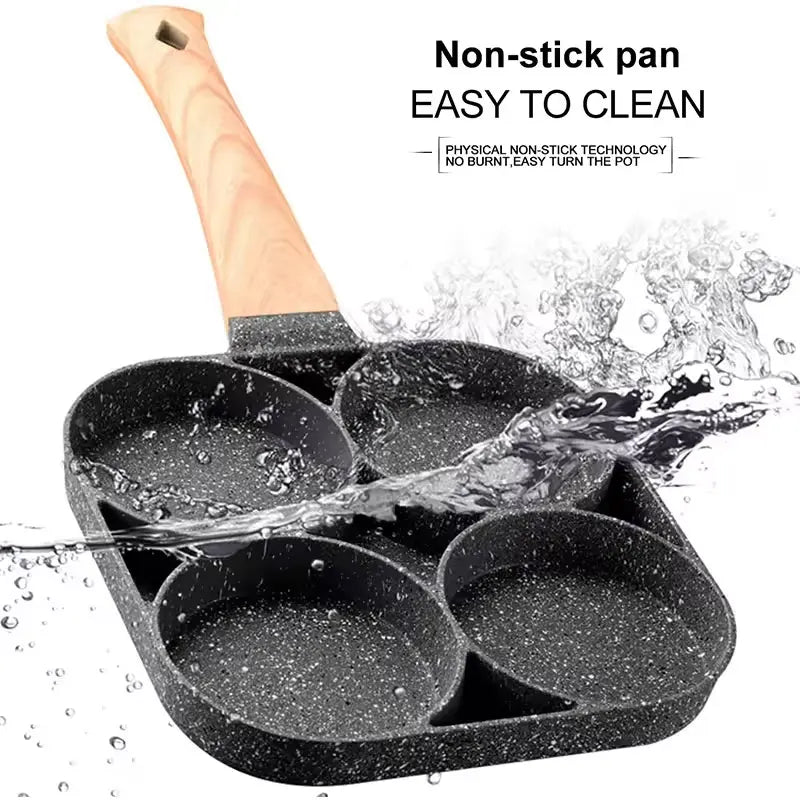 2/4-Hole Egg Frying Pan Non-stick Omelet Pan Egg Pancake Steak Pan Cooking Egg Ham Pans Breakfast Maker Egg Cooker Pan