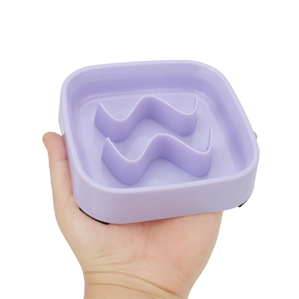 Small Dog Slow Food Bowl Anti Choking Cat Pet Bowl Puppy Feeder Supplies Square/Round