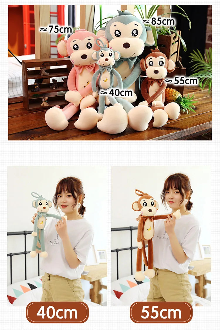 Creative Cute Cartoon Plush Toy Animal Monkey Long Arms And Long Legs Doll Baby Sleeping Comfort Pillow Christmas Gift