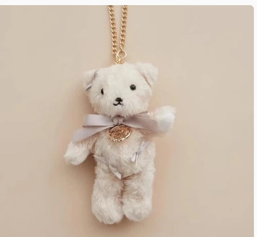 Japanese New Sweet Cute Rabbit Bear Rhinestone Bow Pendant Sweet Kawaii Girl Female Bear Bag Charm Pendant Keychains