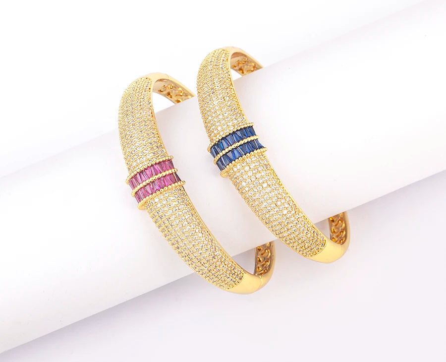 Nidin High Quality Pave Shiny Zircon Charm Bracelets 6 Colors For Women Wedding Party Adjustable Bangles Luxury Jewelry Gifts