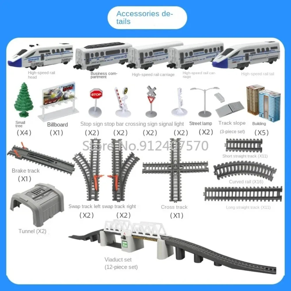 Electric Train toy High Speed Train Model Railway Track Rail Toy Car Assemble DIY Set Children Christmas Gift Toy for Boy