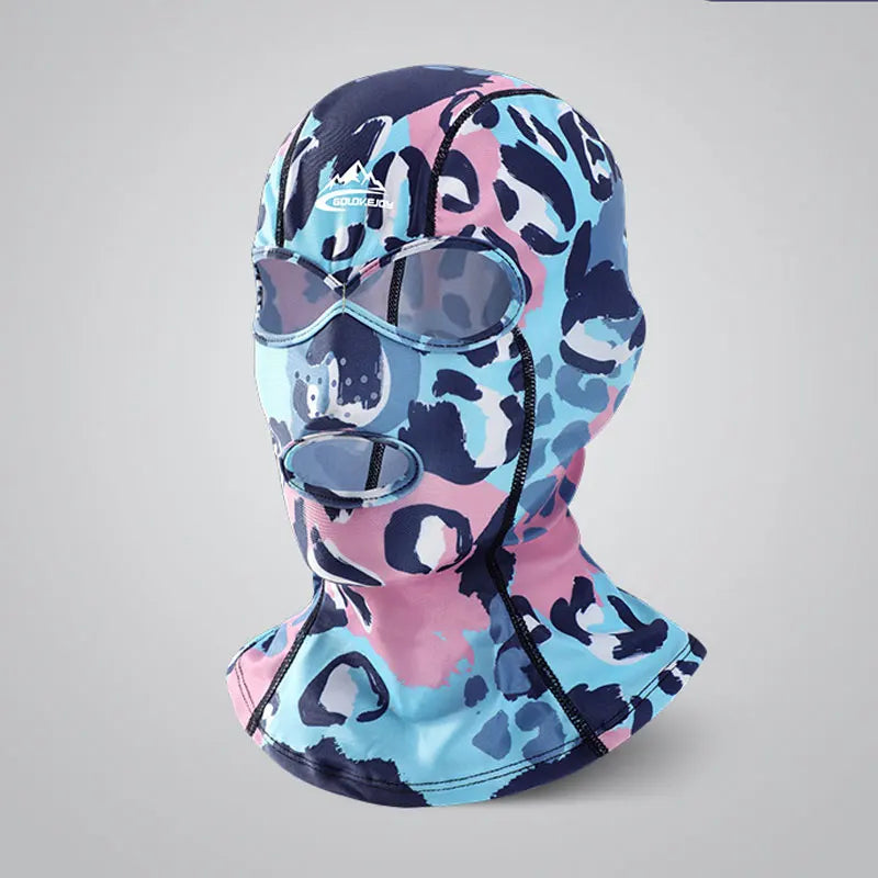 Summer Sun Protection Swimming Mask Flowers Balaclava Swim Cap Sun UV Protection Breathable Swim Cap for Women Men