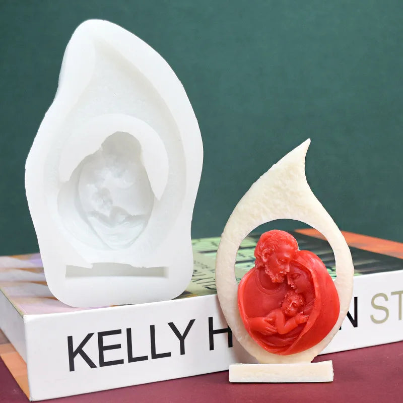 2D/3D Jesus Cross Statue Silicone Mold Jesus Kobe Candle Silicone Mold Candle Mould Greek Mythology resin mold  gypsum mould