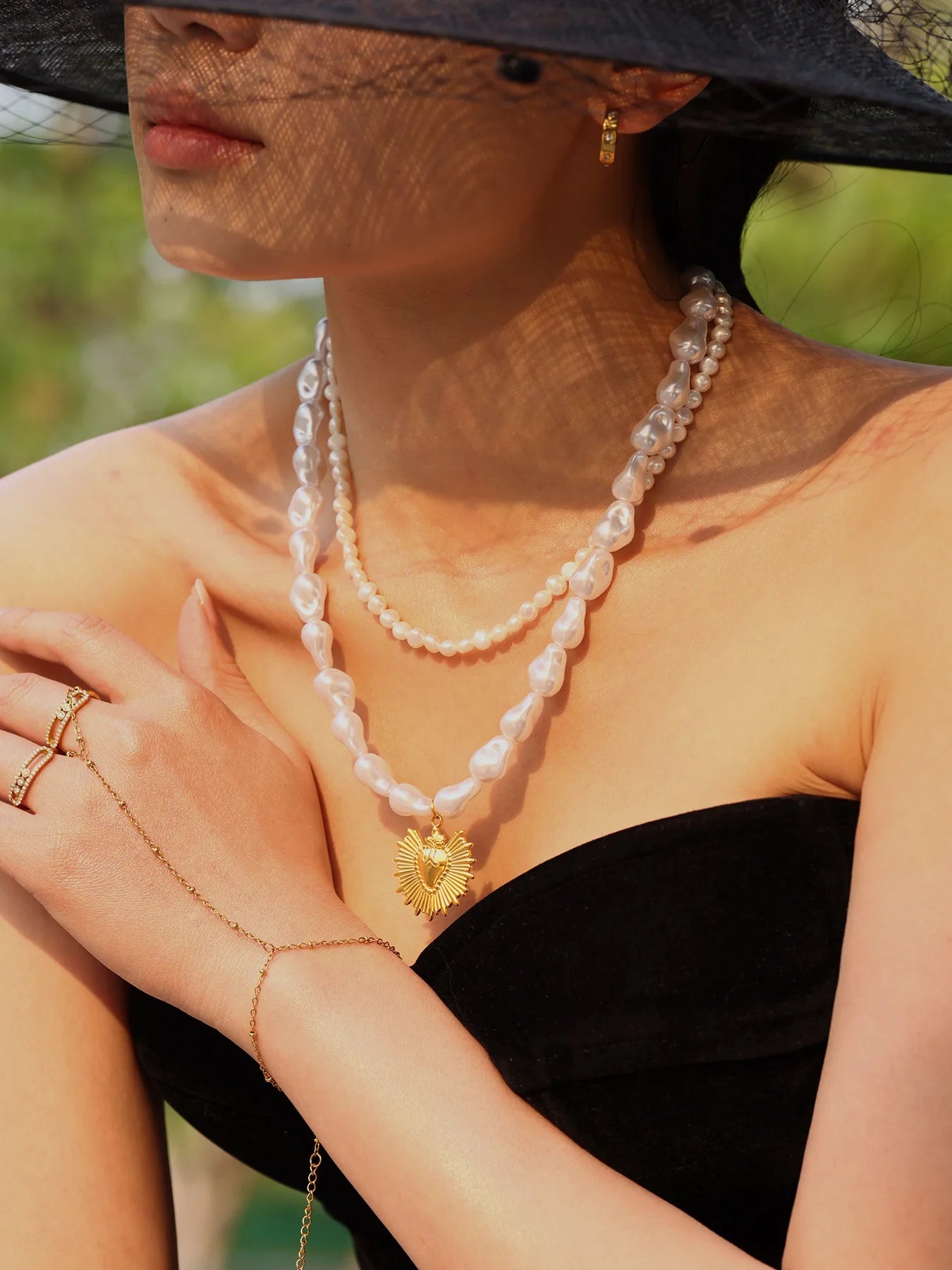 Summer Stainless Steel Gold Plated Sunshine Pendant Necklace for Women Sea Shell Chain Luxury Jewelry Gift