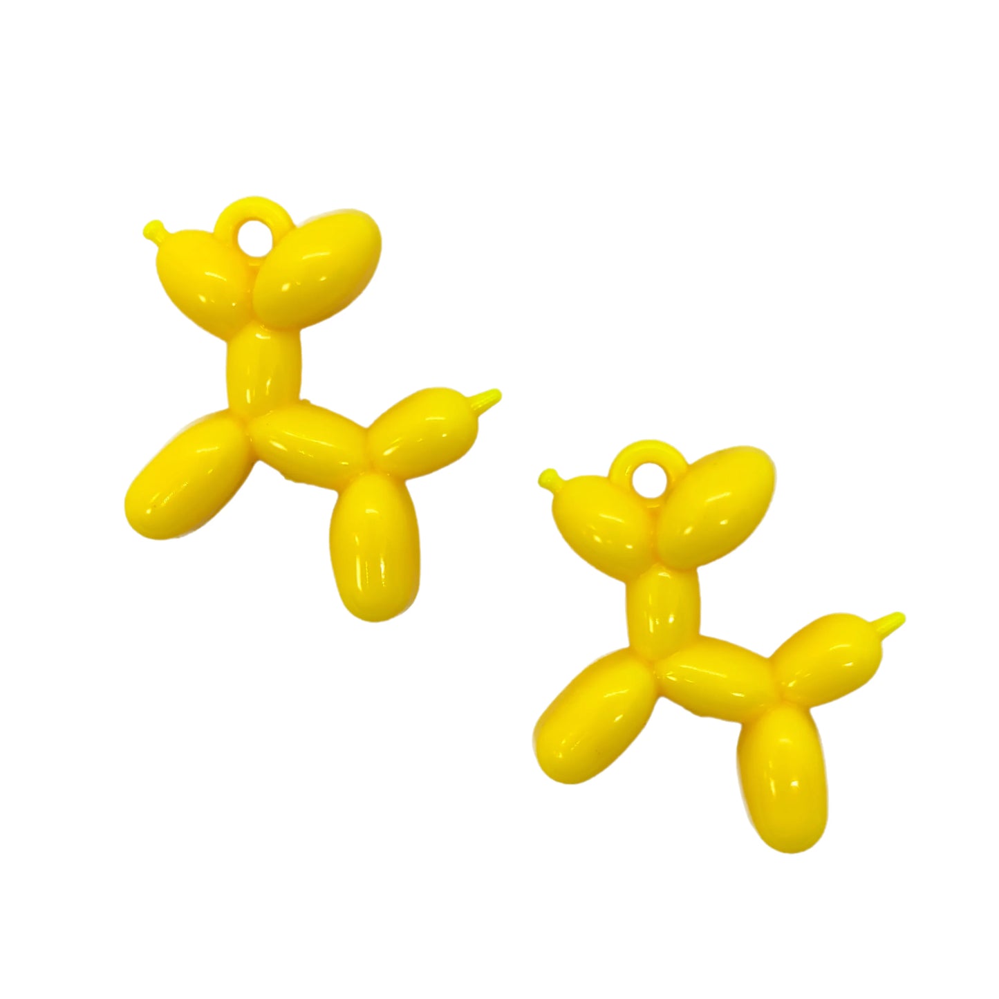 10pcs/Bag tiki hot 34mm Acrylic Jelly Colorful Cartoon 3D cute Balloon Dog DIY Bead Keychain Phone Chain Pendant Accessories