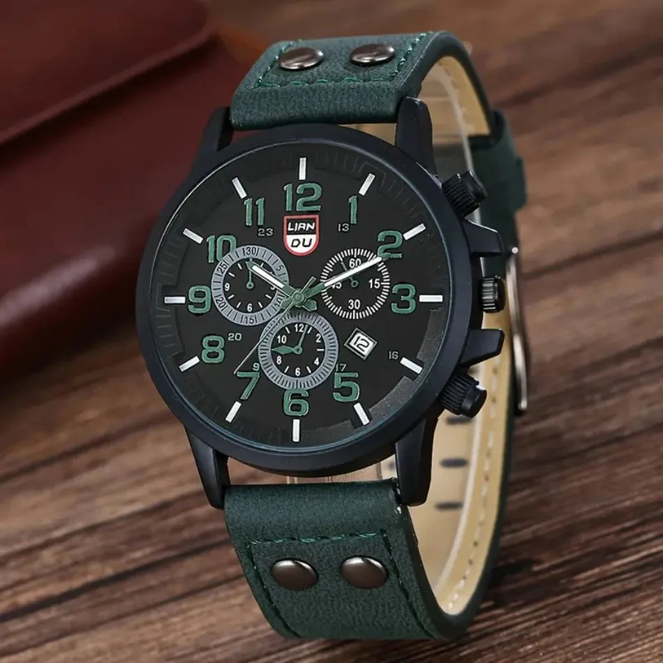 4 Pcs/Set Calendar Fashion Business Casual Quartz Watches for Men's Party or as a perfect gift for men.