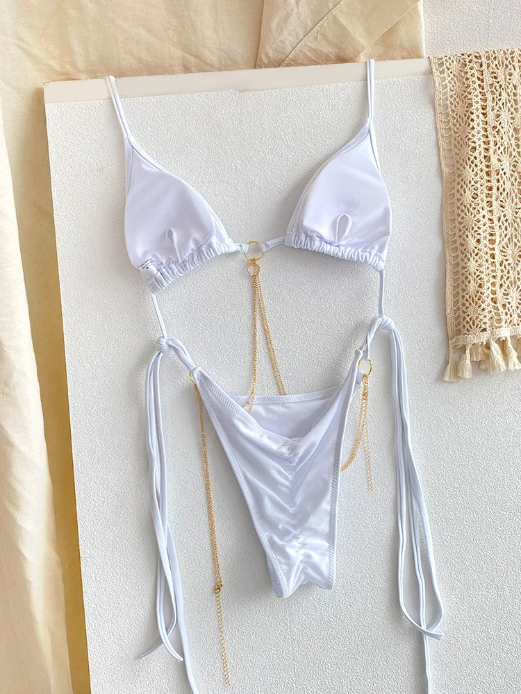 Miyouj New Bikinis Printed Swimwear Women Sexy Swimsuit Bandage Bikini Set 2024 Beachwear String Bathing Suits Micro Biquinis