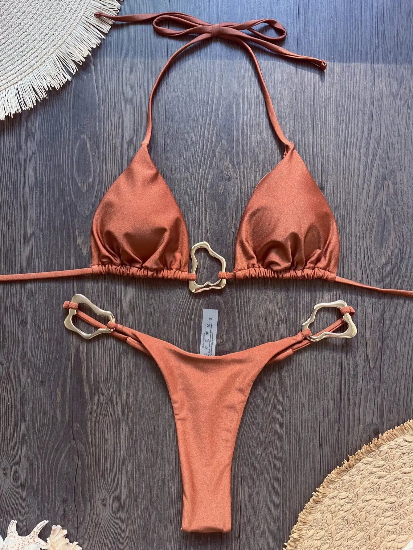 Sexy Halter Micro Bikini 2025 Women Swimsuit Solid Swimwear Thong Bikinis Set Brazilian Beach Wear Bathing Suit Biquini Female