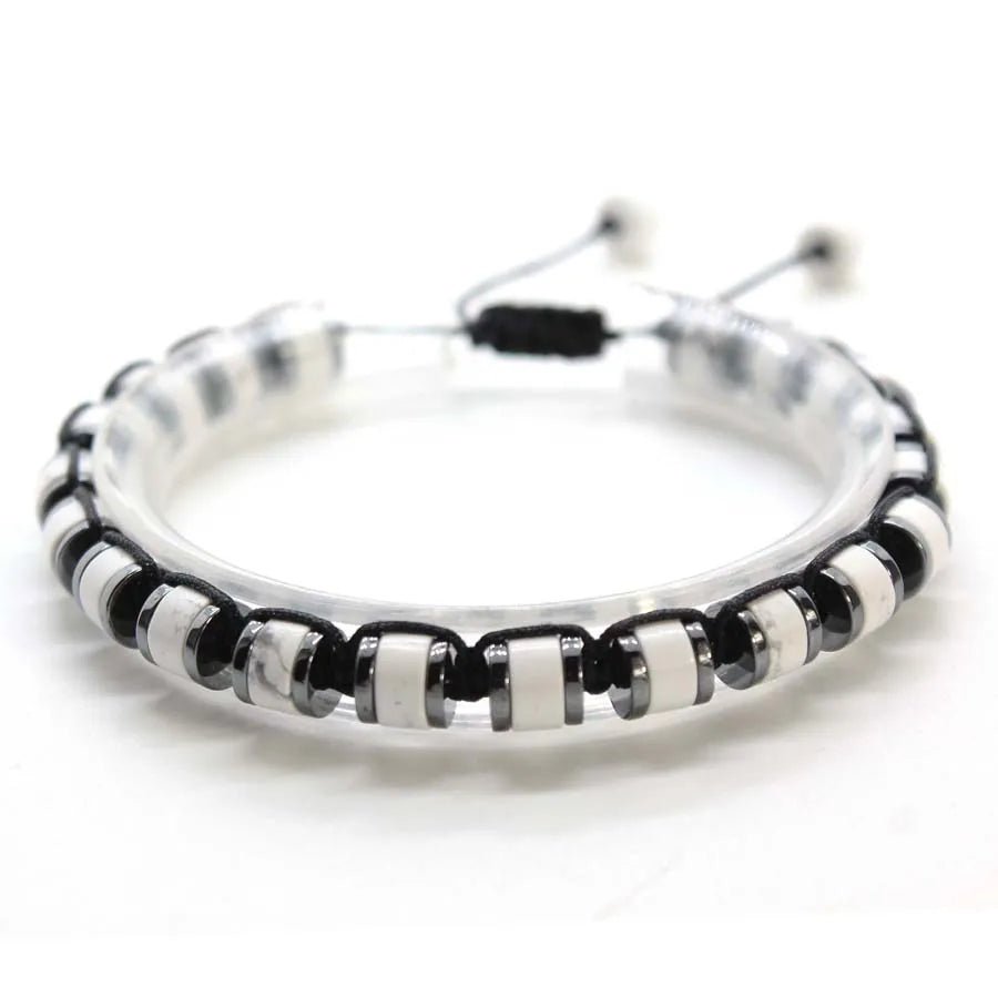 Handmade Braided Crystal Stone Bracelets For Couple Natural Amethyst Tourmaline Rope Macrame Adjustable Women Bracelet Jewelry