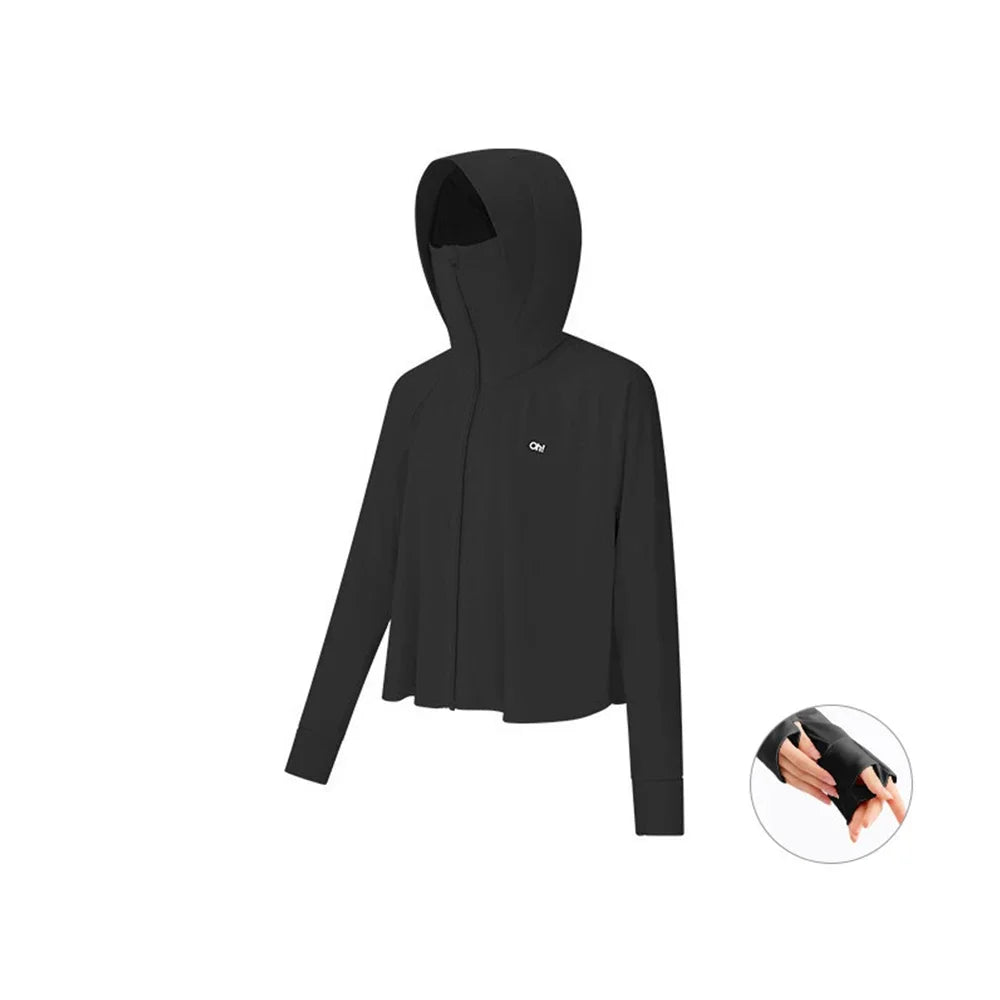 OhSunny Women Clothing Anti-UV Coats Hooded Sun Protection with Strip Loose Breathable Long Sleeve Sport Cycling Clothes