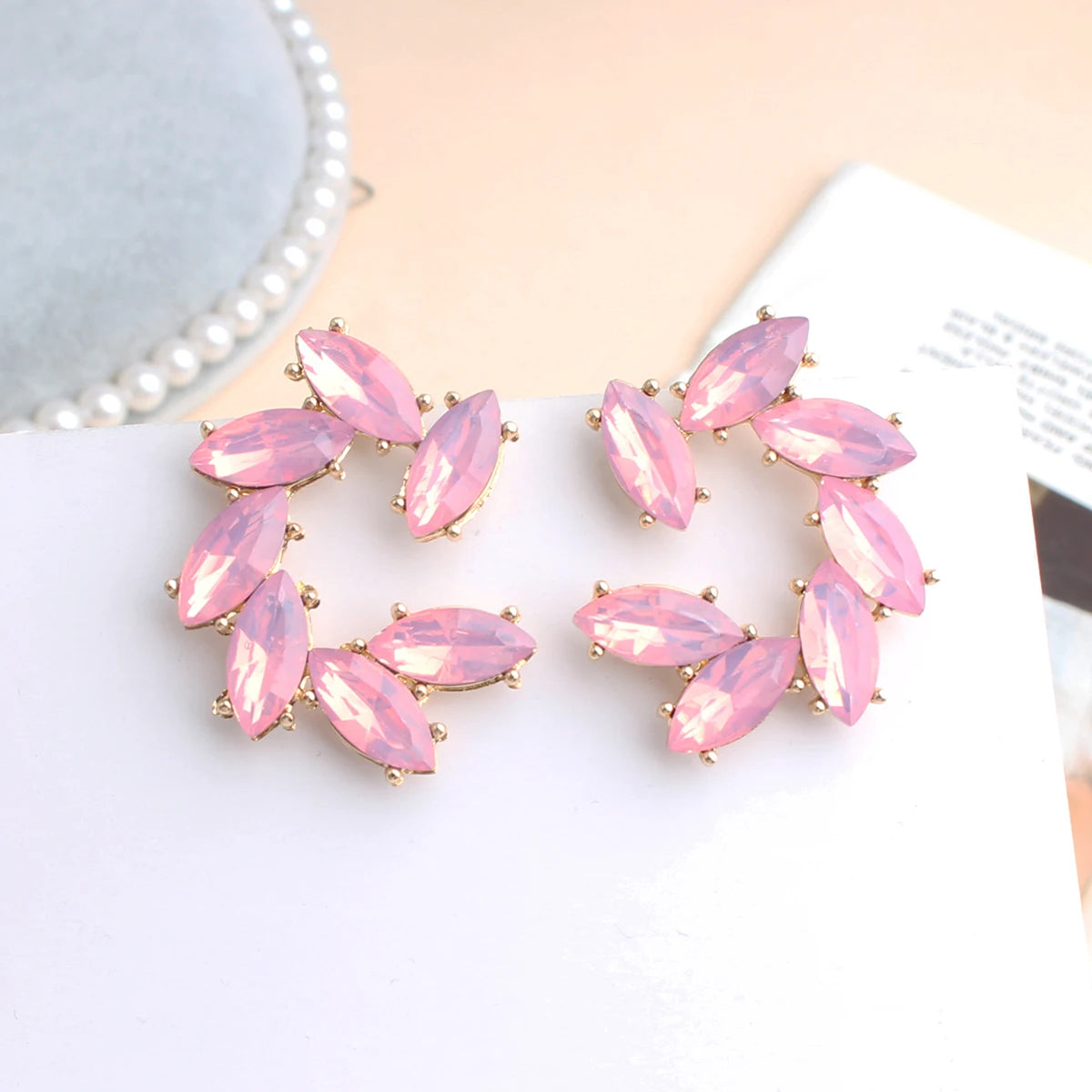 Elegant Tree Shape Acrylic Opal Stone Stud Earrings Statement Women Piercing Earrings 2019 New Trendy Jewelry Gift
