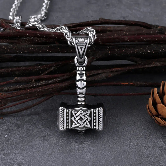 Thor's Hammer Nordic Mythology Men's Pendant Necklace Stainless Steel Trend Street Fashion Charm Jewelry Necklace