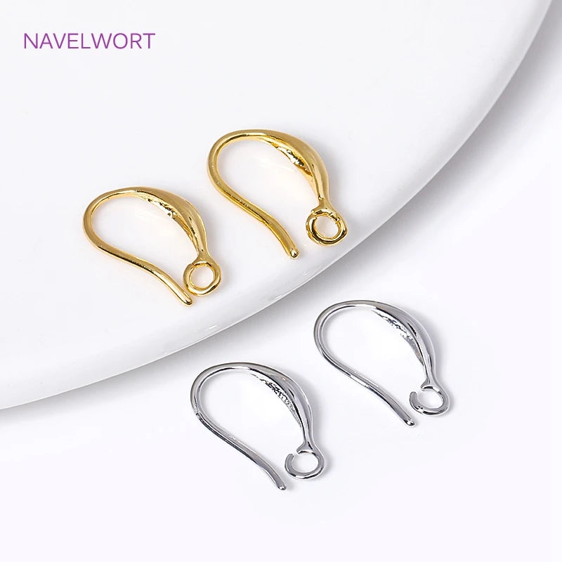 Earring Hooks with Open Loop 18K Gold Plated Ear Wire For Earrings Making Supplies Earwire DIY Accessories