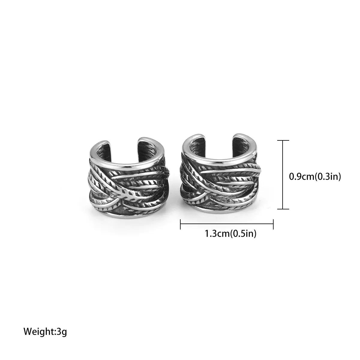 Stainless Steel Feather Pattern Clip Earring Women Personality Punk Hip Hop No Piercing Jewelry Party Wedding Earring Gift