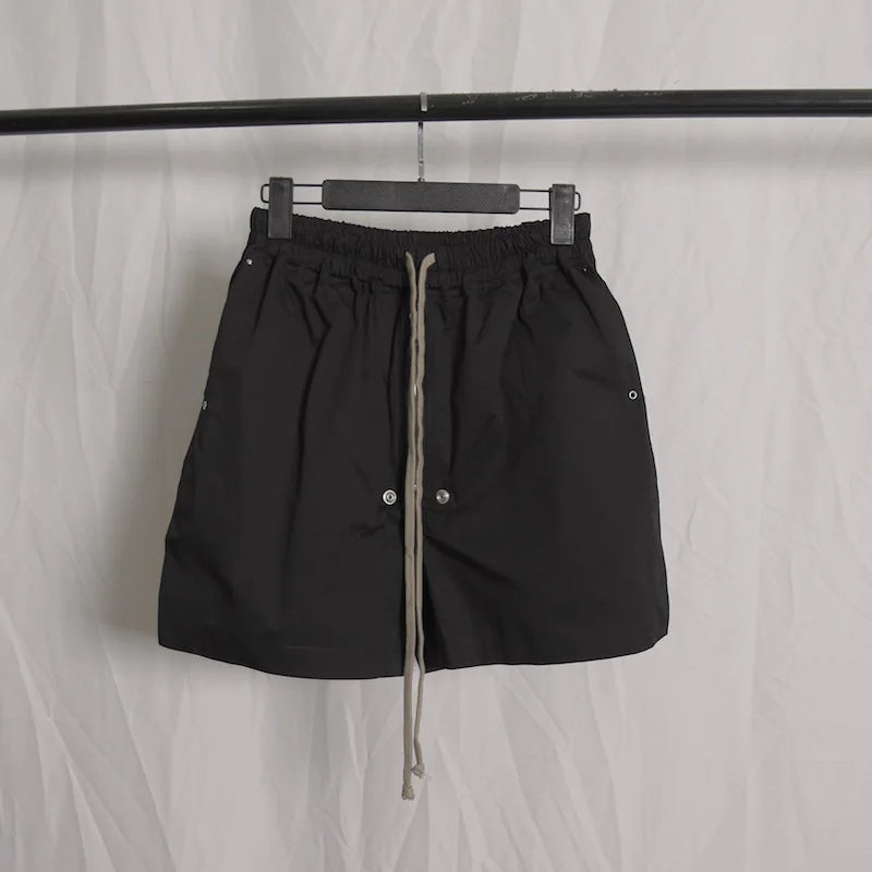 High Street Men's Pants Black Solid Casual Shorts for Man Cotton Zipper Design Men Trousers Techwear Men's Clothing
