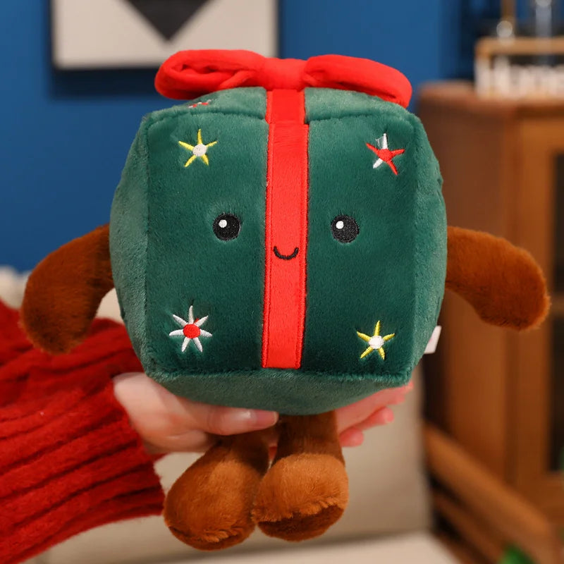 Cute Christmas Gingerbread Man Plush Toy Chocolate Cookie Doll Christmas Tree Santa Claus Decor Christmas Gift Box For Kids