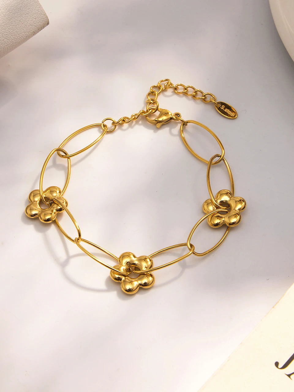 Chain Necklace Bracelet In Stainless Steel With 18k Gold Plated Waterproof Non Tarnish Bracelets Necklaces Jewelry Set For Women