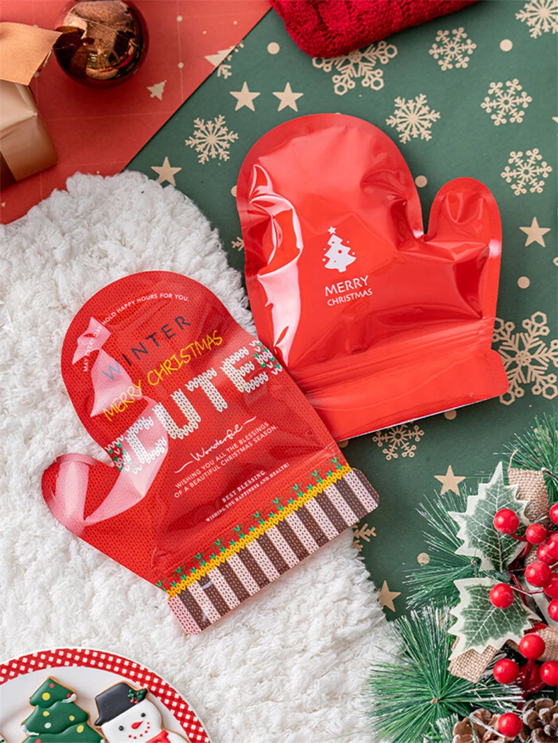 LBSISI Life 25pcs Ball Shape Christmas Gift Bag For Candy Chocolate Cookie Nougat Biscuit Packing Gift Tree Santa Zipper Bags