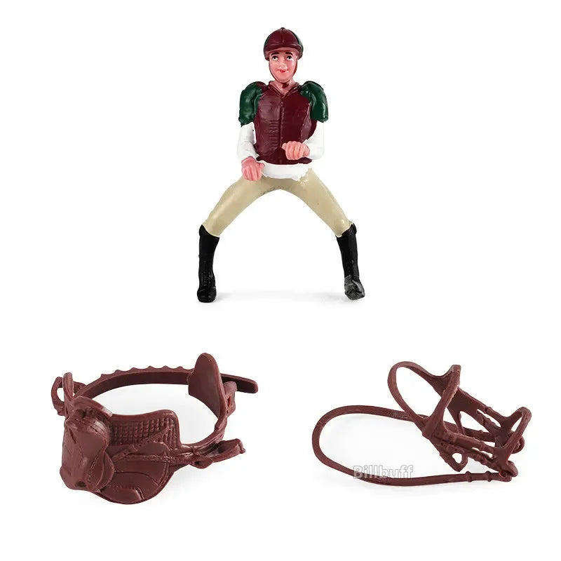 DIY Horse Race Model Horseman Farm Animal Figurines Action Ma Chang takes a shower Emulation Toys for Children Christmas Gift