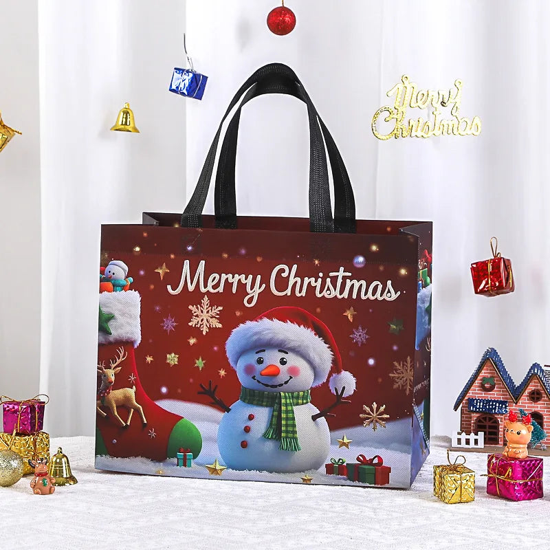 Large Christmas Gift Bags - Reusable Non-Woven Christmas Gift Bags with Handles for Holiday Xmas Party Gifts Wrapping Shopping