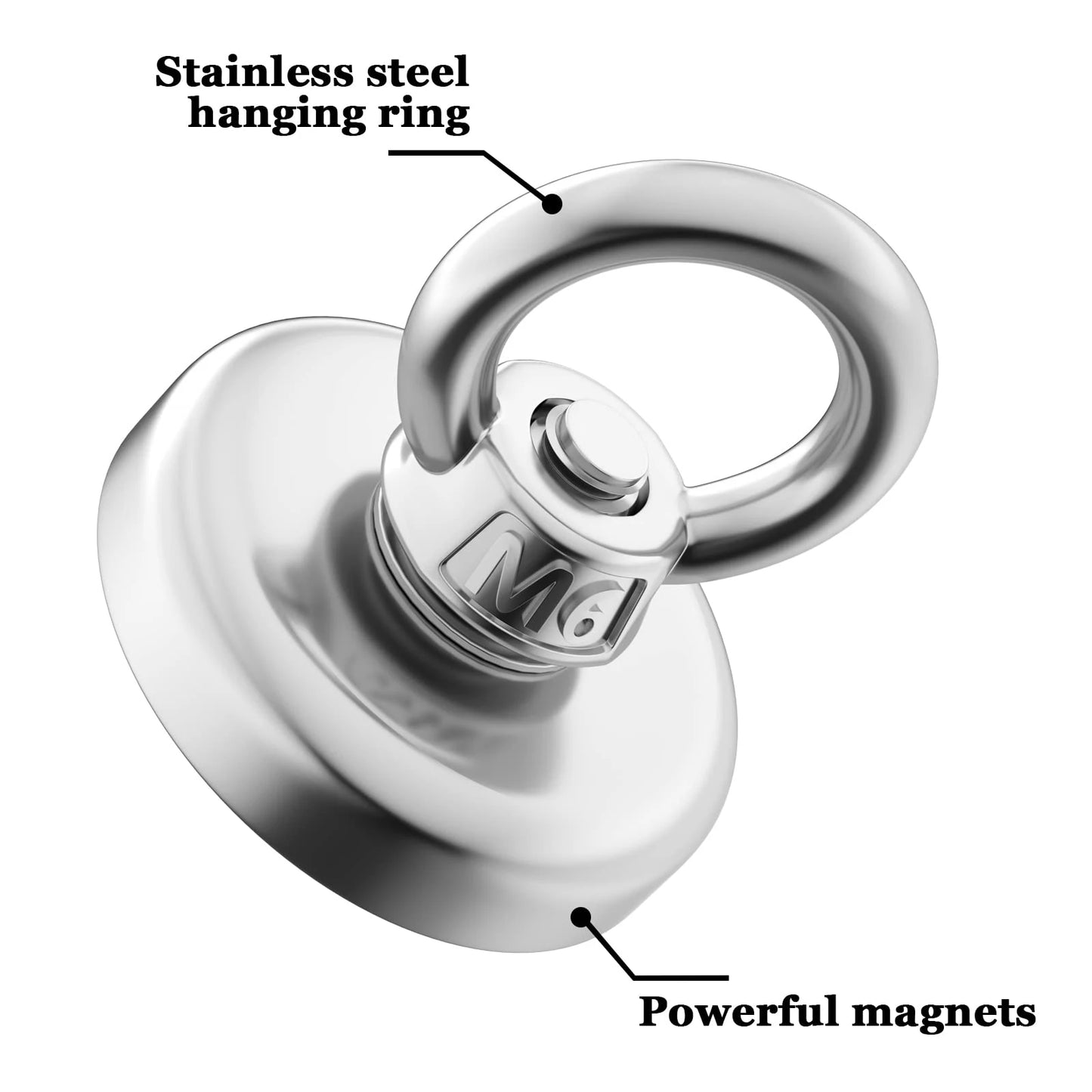 Super Strong Neodymium Fishing Magnets Heavy Duty imanes Magnet with Countersunk Hole Eyebolt for Salvage Magnetic Fishing