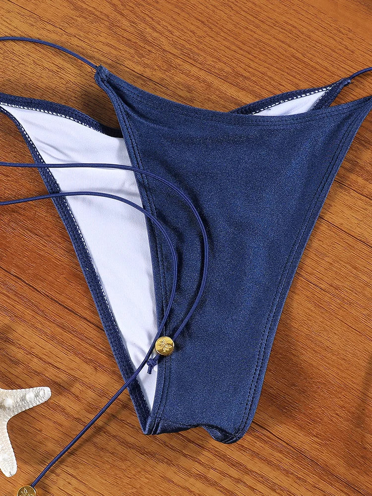 Bikinis Solid Bikinis Low Waist Bathing Suit Women's Swimming Suit 2025 Biquinis Two Pieces Suit Summer Swimwear