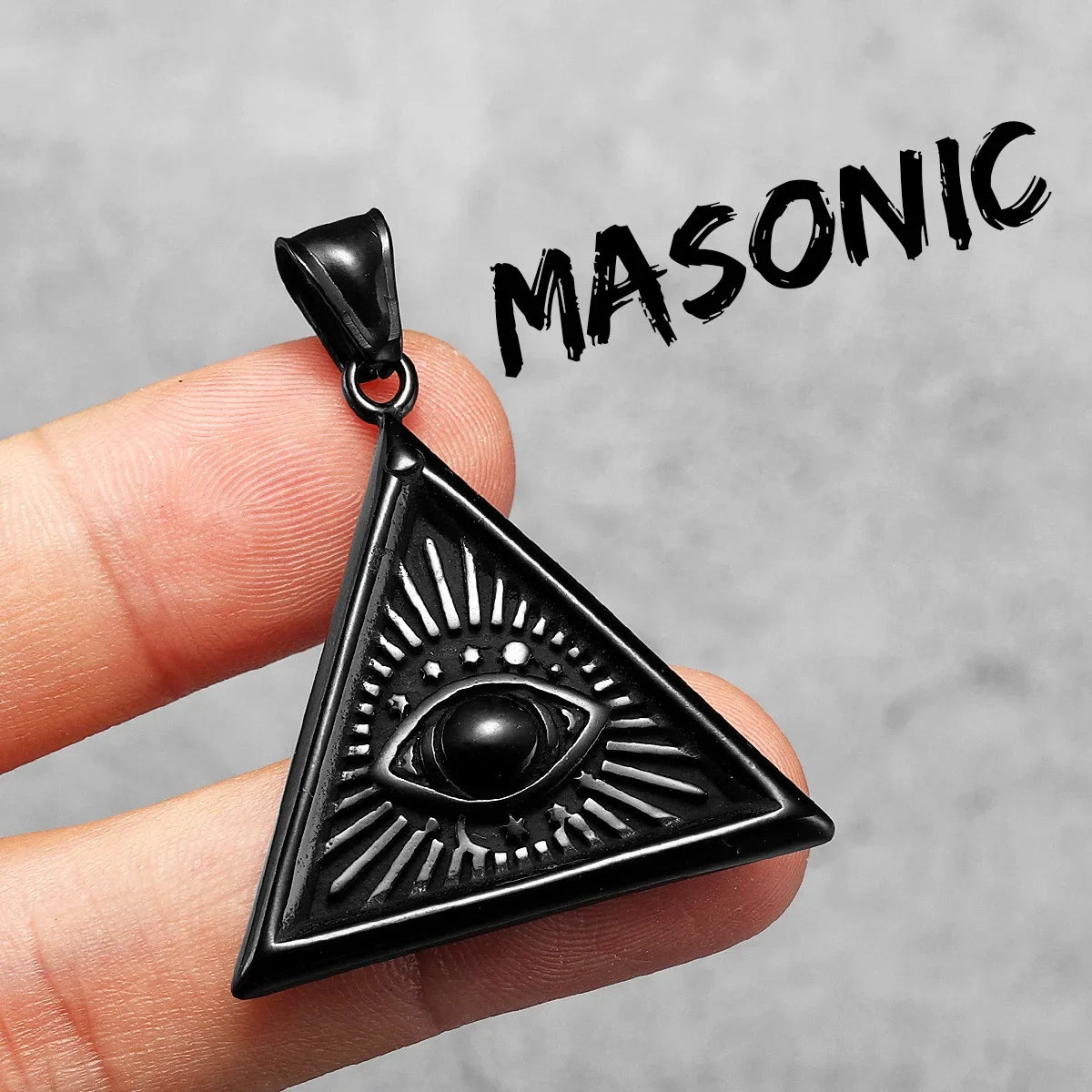 Masonic Illuminati Eye Amulet Men Necklaces Stainless Steel Pendants Chains Women Jewelry Cool Male Accessories Gifts Wholesale