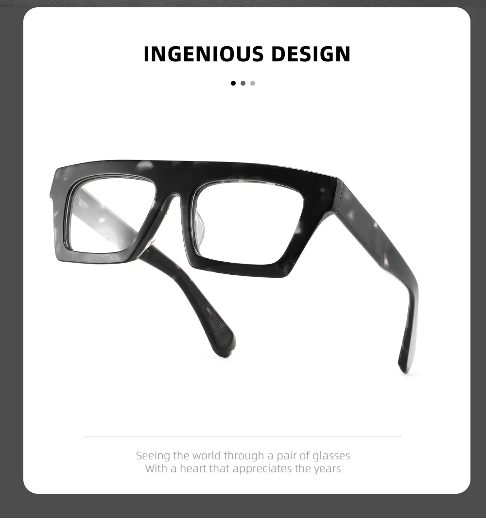 Classic Thick eyeglasses male acetate frame Clear Lens Glasses for Women Men Sunglasses UV Protection Hand-Crafted Eyewear Frame