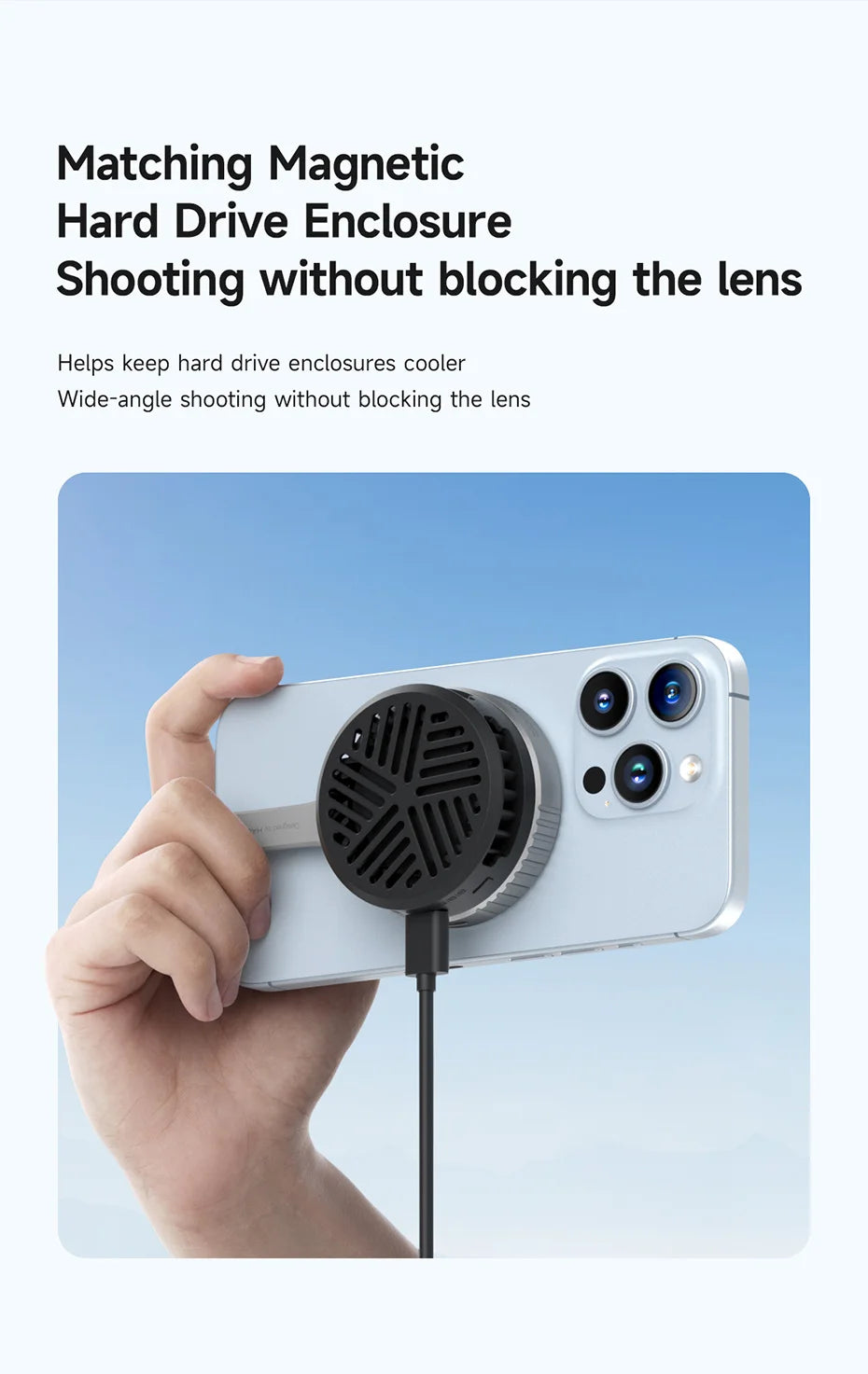 Hagibis Magnetic Cell Phone Cooler Universal Cooling Fan Mobile Phone Radiator for iPhone 15 Pro Black Shark Gaming Live Stream